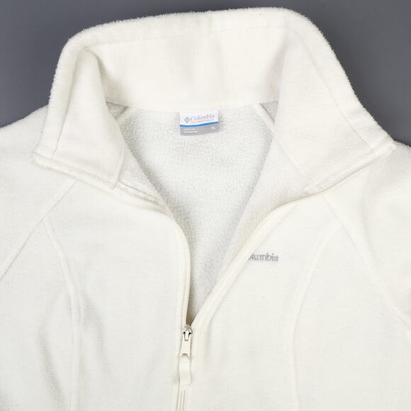 Columbia Womens XL Benton Spring Fleece Full Zip Jacket White *Read* - Picture 10 of 12